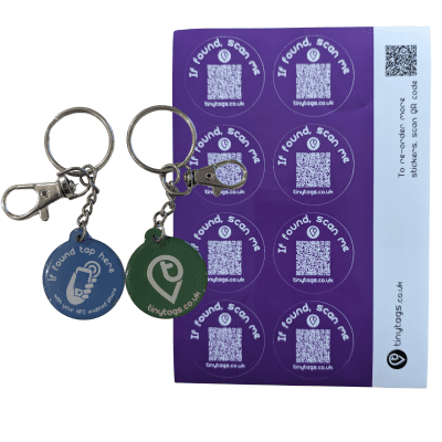 All-Purpose Safety Pack: 2 Tiny Tags & 1 Pack of Stickers
